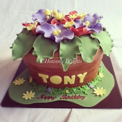Flower pot cake - Cake by novita