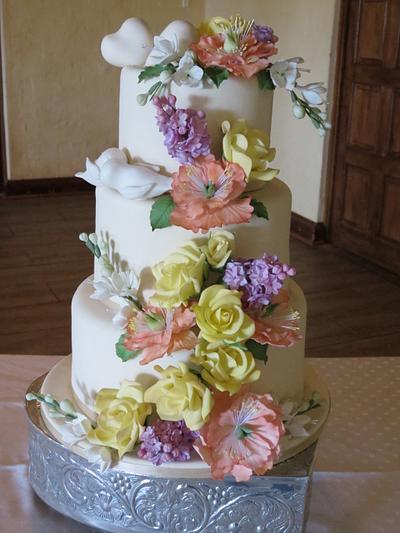Wedding Cake Inspired by Peggy Porschen - Cake by Cupcakes2Delite