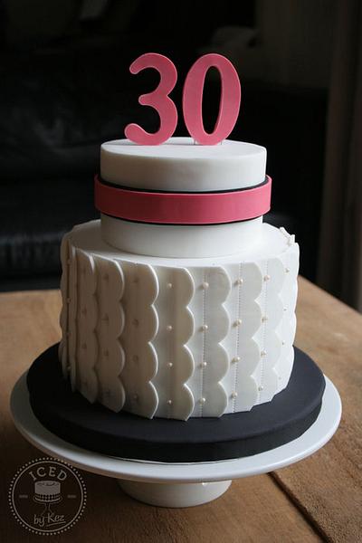 Scallop Ruffles - 30th  - Cake by IcedByKez