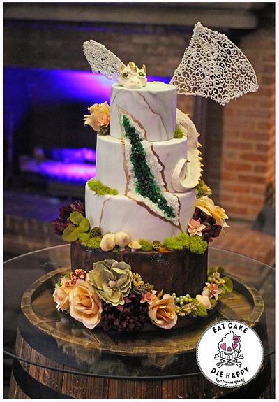 Dragon geode wedding cake  - Cake by Hot Mama's Cakes
