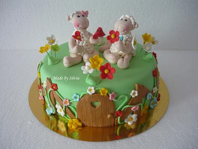 Sheep in love - Cake by MadebySilvia