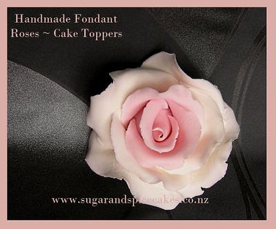 Fondant Rose Cake Topper - Cake by Mel_SugarandSpiceCakes