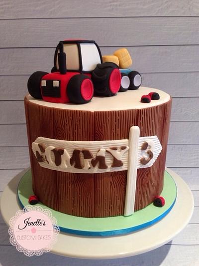 Woodgrain Tractor Cake!  - Cake by Jenelle's Custom Cakes