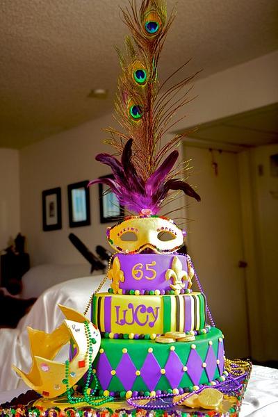 Mardi Gras 65th Birthday - Cake by Lainie
