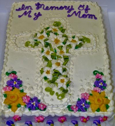 memorial cross cake butttercream - Cake by Nancys Fancys Cakes & Catering (Nancy Goolsby)