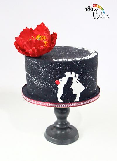 White Silhouette Wedding Anniversary Cake - Cake by Joonie Tan