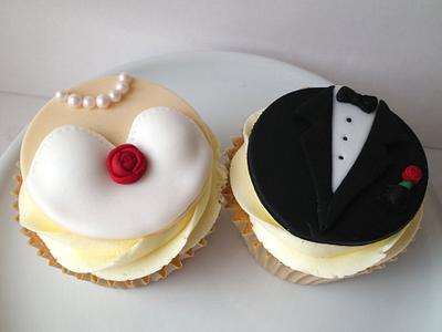 Bride & Groom Cupcakes - Cake by Dollybird Bakes