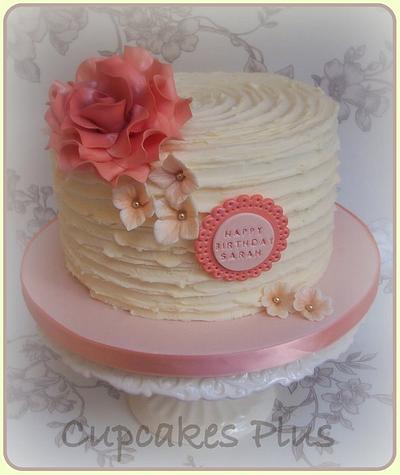 Vintage Rose ridged buttercream cake - Cake by Janice Baybutt