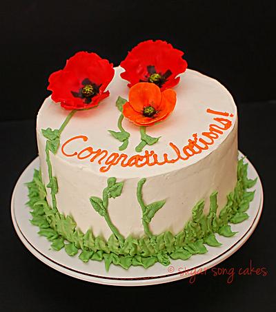 Happy Poppies Celebration Cake - Cake by lorieleann