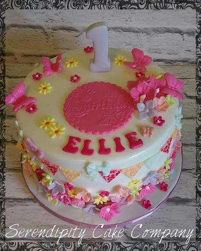 1st birthday flower cake  - Cake by Serendipity Cake Company 
