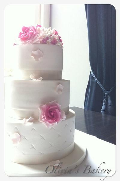 Rose Wedding Cake - Cake by Olivia's Bakery