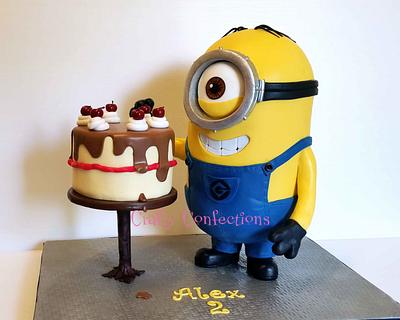 Cherry stealing Minion! - Cake by Craftyconfections