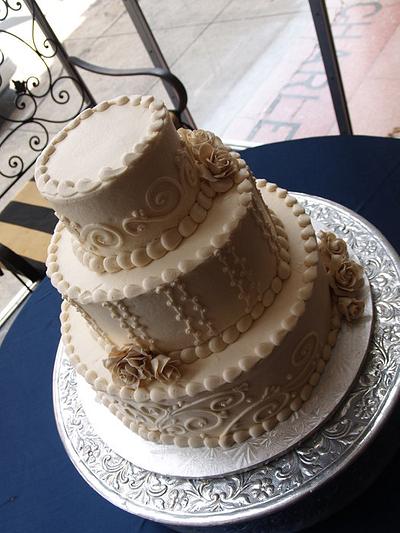 Ivory Wedding - Cake by BeckysSweets