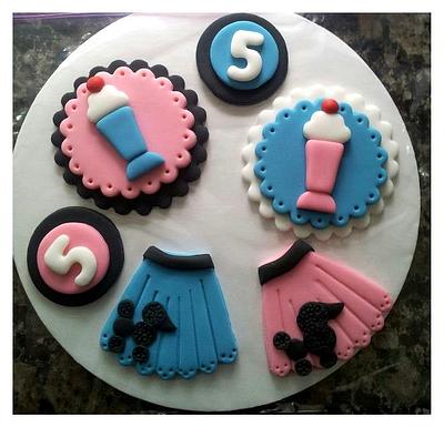 50's Theme Cupcake Toppers - Cake by Michelle