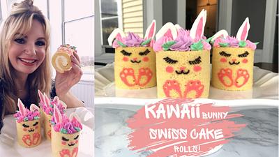 KAWAII BUNNY SWISS CAKE ROLL! - Cake by Miss Trendy Treats