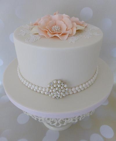 Vintage Pearl Wedding Cake - Cake by Deborah