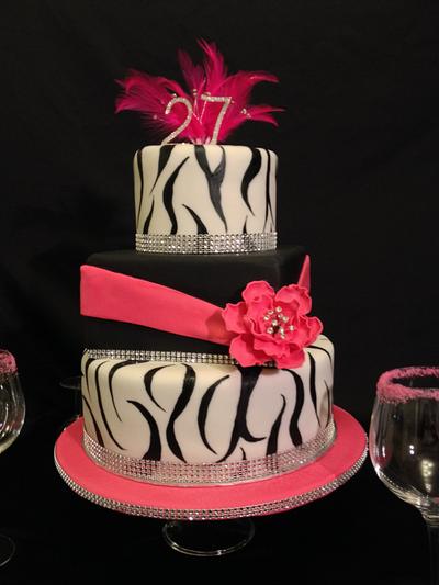 Hot Pink Birthday Cake - Cake by KimJ