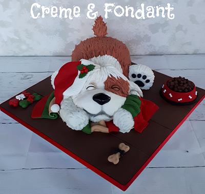 Christmas Puppy - Cake by Creme & Fondant