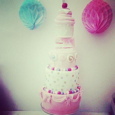 cupcake birthday cake. - Cake by Swt Creation