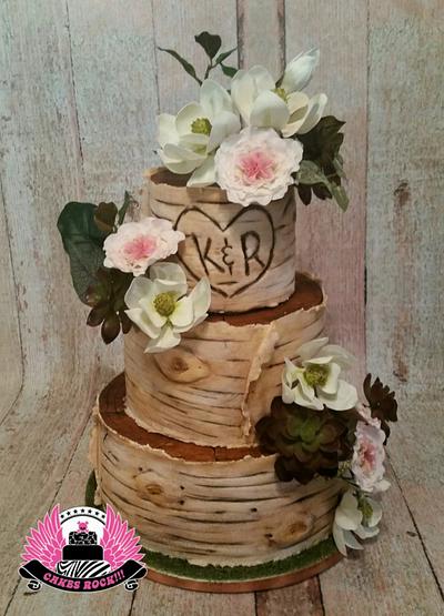 Rustic Birch Wedding Cake - Cake by Cakes ROCK!!!  
