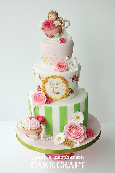 Tea Party Birthday Cake - Cake by Janette MacPherson Cake Craft