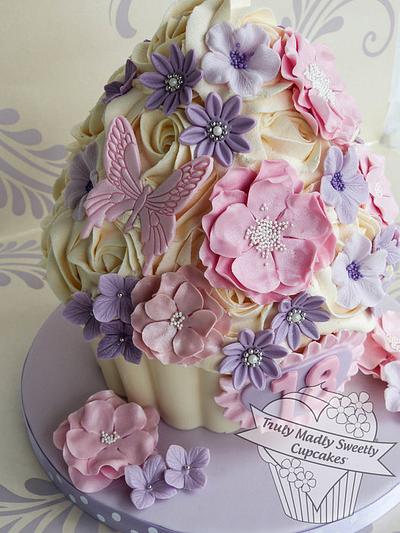 Pretty Pastels 18th Birthday Giant Cupcake - Cake by Truly Madly Sweetly Cupcakes