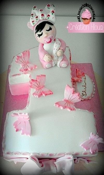 first birthday cake baby girl - Cake by creation hloua