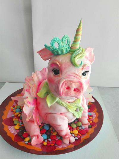 Pig+unicorn - Cake by carlaquintas