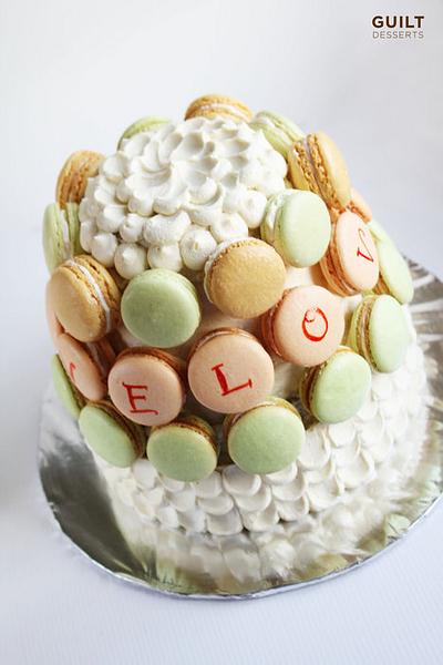 Macaron Birthday Cake - Cake by Guilt Desserts