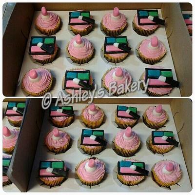 Makeup theme cupcakes - Cake by Ashley's Bakery