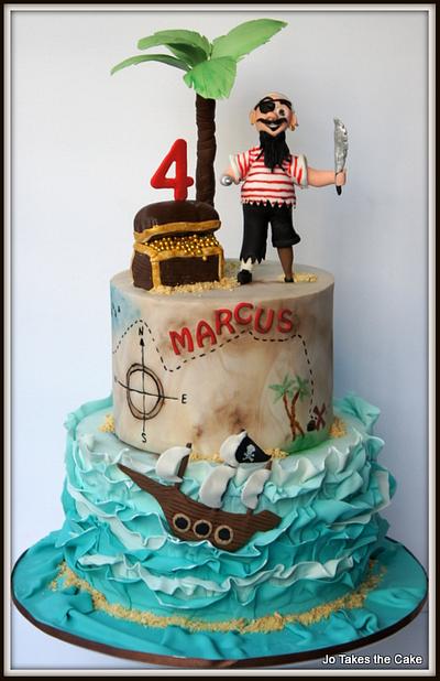 Pirate on a ruffle wave - Cake by Jo Finlayson (Jo Takes the Cake)
