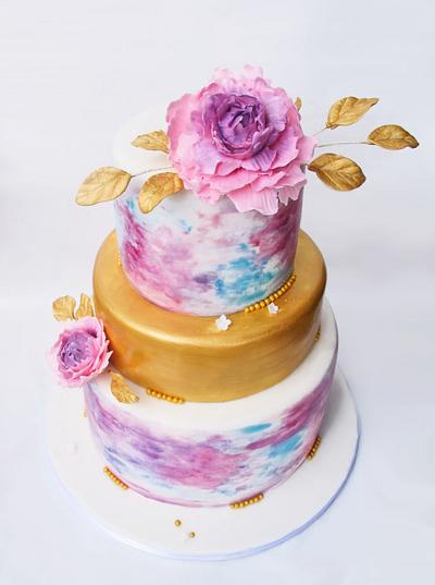 Water colour wedding cake - Cake by Tarte de Fleurs