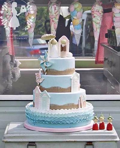 Summer holiday, beach themed wedding cake - Cake by Bethany - The Vintage Rose Cake Company