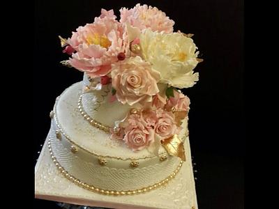 Peonies n Roses - Cake by Scrumptious Layers n Cake Craft