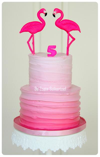 Flamingo cake... - Cake by De Zoete Suikertoef