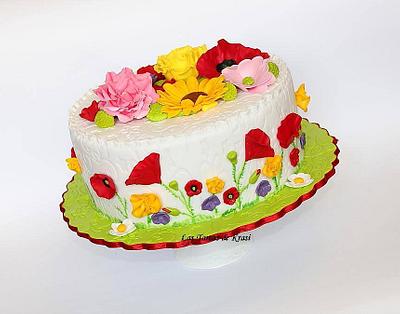 summer flowers cake - Cake by Cake boutique by Krasimira Novacheva