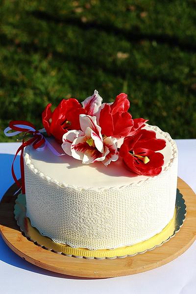 Red tulips - Cake by laskova