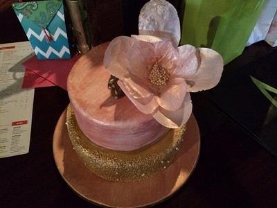 Gold Glitter and wafer fantasy flower - Cake by Fondant frenzy