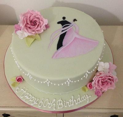 Hand-painted dancing couple cake - Cake by The Ivory Owl Cake Company