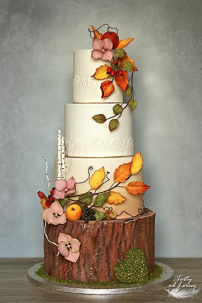 Autumn wedding cake - Cake by Lorna