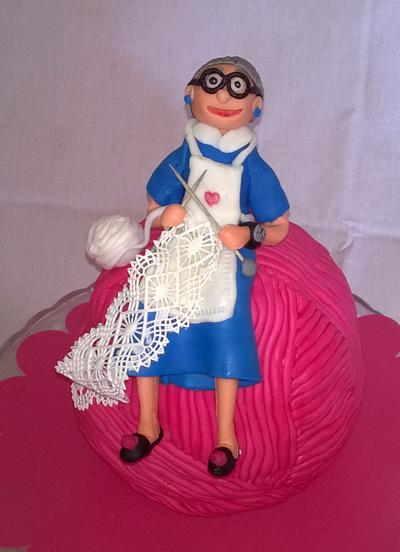 Grandmother knitter - Cake by Lucias023