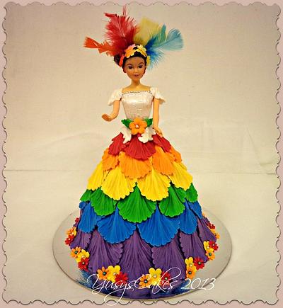 Rainbow Barbie Doll Cake - Cake by Yusy Sriwindawati
