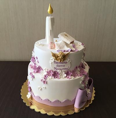 Christening cake and cookies for little girl - Cake by sansil (Silviya Mihailova)