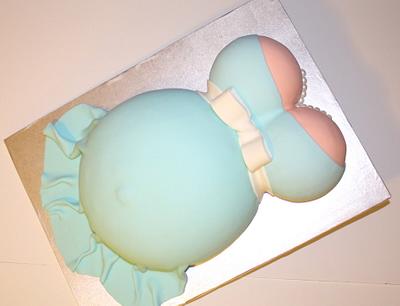 "She's about to pop" cake - Cake by ArtisticIcingCakes