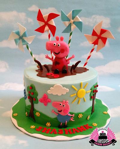 Peppa Pig & Pinwheels - Cake by Cakes ROCK!!!  
