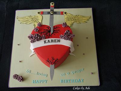 Bon Jovi, Heart & Dagger 50th birthday cake - May 2011 - Cake by Cakes by Ade