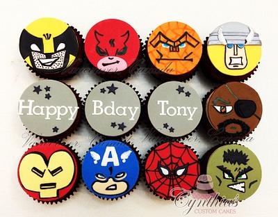 Super Heroes Cupcake Toppers - Cake by Cynthia Jones