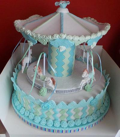 Carousel Baby shower - Cake by Jacqui's Cupcakes & Cakes