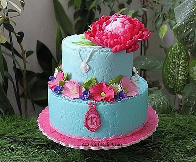 peony cake - Cake by Cake boutique by Krasimira Novacheva