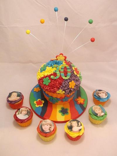 Super Bright Giant Cupcake  - Cake by The Sugar Cake Company